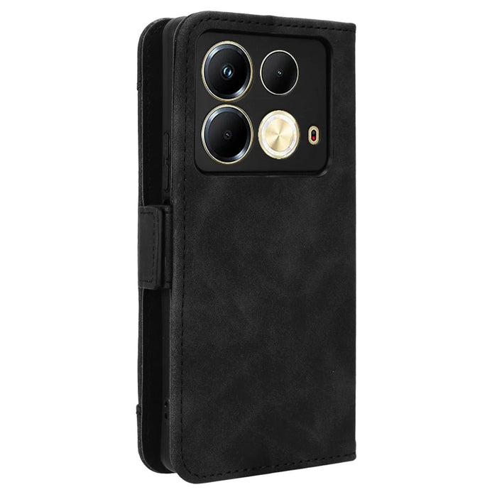 For Infinix Note 40 X6853 Case Shock-Absorbent Leather Phone Shell with Multiple Card Slots - Black - 7