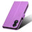 For TCL 50 5G Case Diamond Texture Leather Full Wrapped Phone Cover with Wrist Strap - Purple - 5