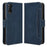 For TCL 50 5G Case Folio Leather Phone Protector Shell with Multiple Card Slots - Blue - 1