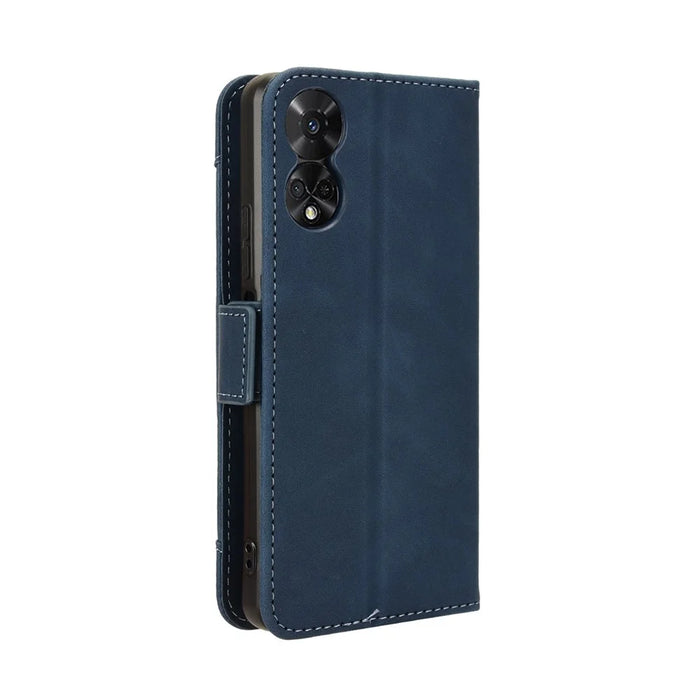 For TCL 50 5G Case Folio Leather Phone Protector Shell with Multiple Card Slots - Blue - 7