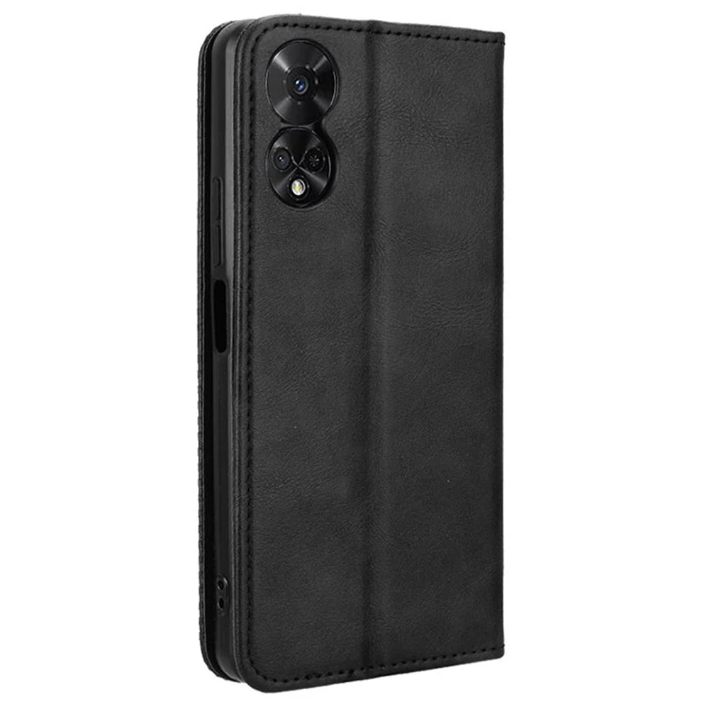For TCL 50 5G Case Retro Leather Wallet Full Protection Phone Cover Mobile Accessories   - Black - 7