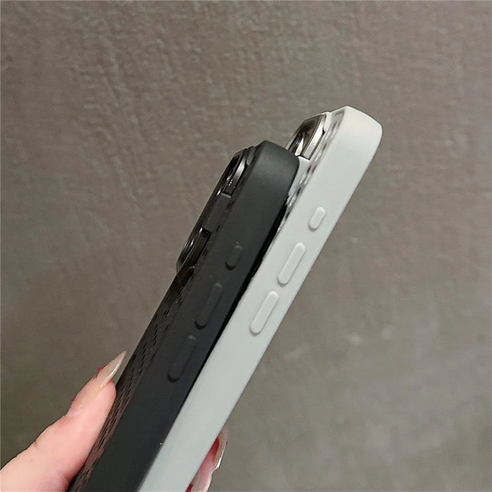 For iPhone 13 Pro Max Case Breathable Magnetic TPU+PC Phone Cover with Foldable Lens Kickstand - Grey - 7