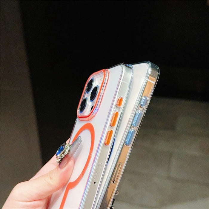 For iPhone 14 Pro Case Compatible with MagSafe TPU+PC Drop Protection Cell Phone Cover - Sapphire - 7