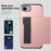 For iPhone 17e / 16e Case TPU + PC Dual Layer Armor Phone Cover with Sliding Card Slot - Rose Gold - 6