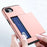 For iPhone 17e / 16e Case TPU + PC Dual Layer Armor Phone Cover with Sliding Card Slot - Rose Gold - 7
