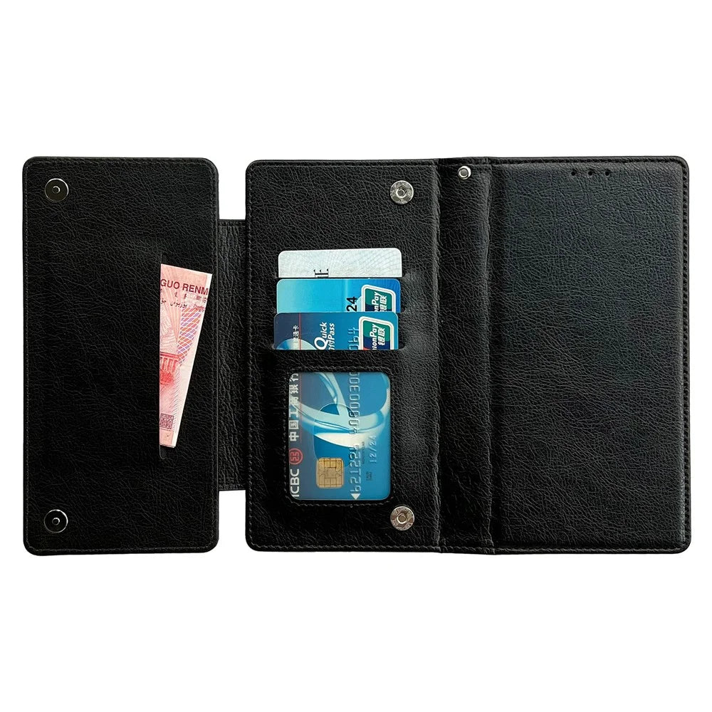 For Google Pixel 9 / Pixel 9 Pro Wallet Case Detachable 2-in-1 Design Leather Phone Stand Cover - Black - 3
