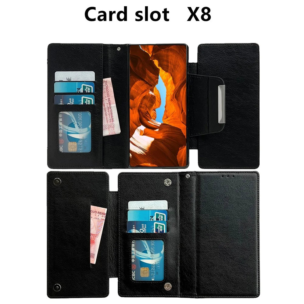For Google Pixel 9 / Pixel 9 Pro Wallet Case Detachable 2-in-1 Design Leather Phone Stand Cover - Black - 7