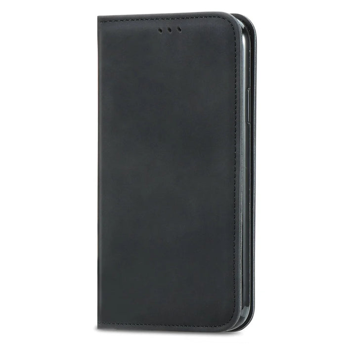 For Google Pixel 8a Book Style Flip Case PU Leather Skin-touch Phone Cover - Black - 7