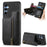 D15 For Samsung Galaxy A55 5G Case Retro Leather+TPU Zipper Pocket Kickstand Back Cover - Black - 1