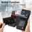 D15 For Samsung Galaxy A55 5G Case Retro Leather+TPU Zipper Pocket Kickstand Back Cover - Black - 7