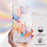 For Samsung Galaxy Z Fold6 5G Case with Strap Marble Pattern Leather Phone Cover Card Holder - Milky Way Marble White LS004 - 5