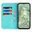 For Google Pixel 8a Case PU Leather Color Splicing Wallet Phone Cover - Light Blue+Dark Blue - 2