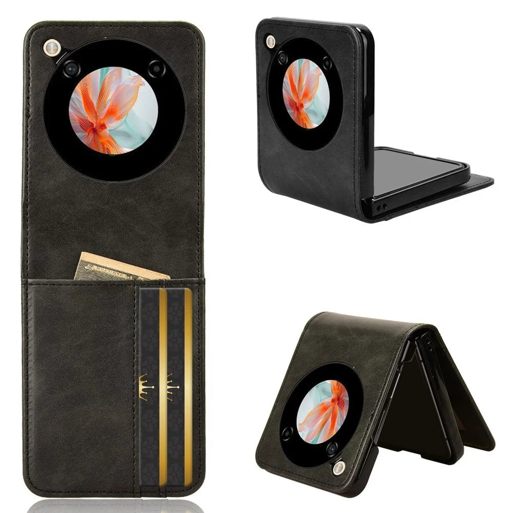 For ZTE Libero Flip Wallet Case Shockproof Leather Phone Cover - Black - 1