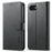 LC.IMEEKE For iPhone 17e / 16e Case Calf Texture Magnetic Clasp Stand Phone Cover - Black - 1
