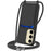 For Samsung Galaxy A55 5G Case Liquid Silicone Card Holder Back Phone Cover with Adjustable Lanyard - Black - 1