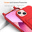 Case for iPhone 15 Plus Shell Liquid Silicone Card Holder Phone Cover with Long Lanyard - Red - 6