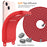 Case for iPhone 15 Plus Shell Liquid Silicone Card Holder Phone Cover with Long Lanyard - Red - 7