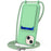 For iPhone 13 Case Liquid Silicone Back Card Holder Phone Cover with Neck Strap - Green - 1