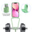 For iPhone 13 Case Liquid Silicone Back Card Holder Phone Cover with Neck Strap - Green - 4