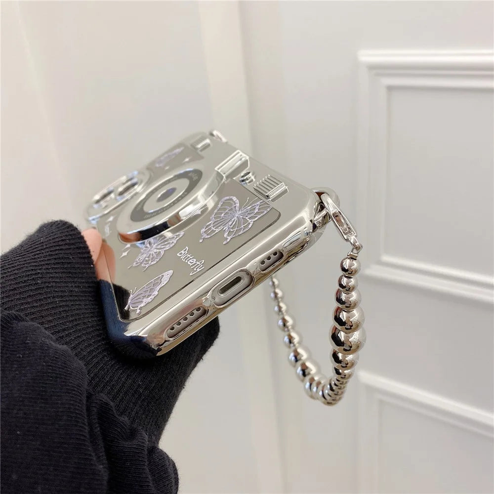 For iPhone 14 Cases Camera Shaped Electroplating TPU Phone Cover Mobile Accessories   - Butterfly - 6