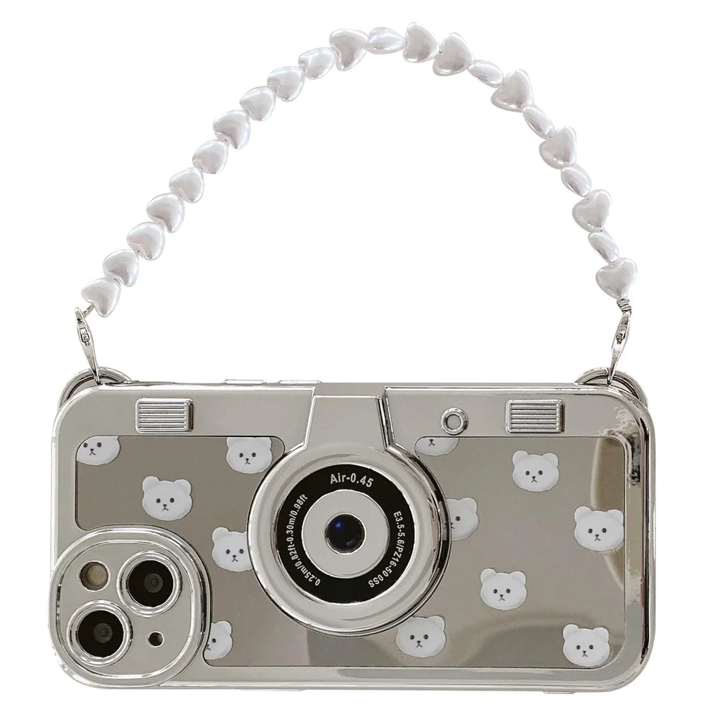 For iPhone 13 Electroplating Cases Camera Shaped TPU Phone Cases   - Bears - 1