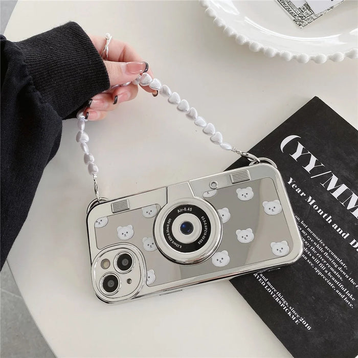 For iPhone 13 Electroplating Cases Camera Shaped TPU Phone Cases   - Bears - 3
