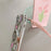 For iPhone 14 Cover Electroplating TPU Cell Phone Shell with Tote Strap Flower Pattern Camera Design - Pink Flower - 5