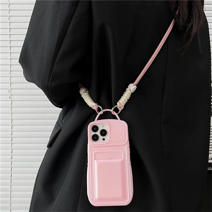 For iPhone 13 Pro Max Protective Case Skin-Touch TPU Phone Cover with Card Holder - Black - 6