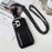 Shoulder Phone Pouch for iPhone 14 Pro TPU Case Skin-touch Protective Phone Cover with Card Holder - Black - 1