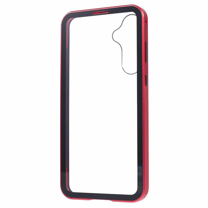 For Samsung Galaxy A15 5G Full Body Case Magnetic Tempered Glass Double-Sided Phone Case - Red - 4