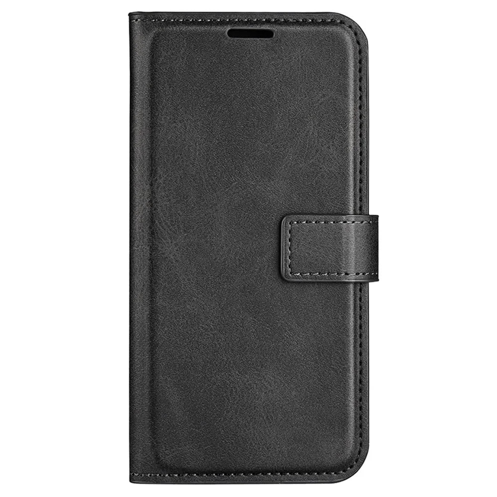 For Nothing Phone (2a) Plus / Phone (2a) Case PU Leather+TPU Phone Shell Calf Texture Wallet Stand Cover - Black - 6