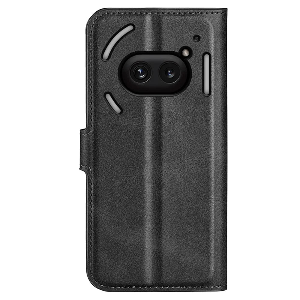 For Nothing Phone (2a) Plus / Phone (2a) Case PU Leather+TPU Phone Shell Calf Texture Wallet Stand Cover - Black - 7
