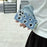 For iPhone 13 Pro   Phone Case Denim Cloth+PC Phone Cover with Black Mesh Hole - 7