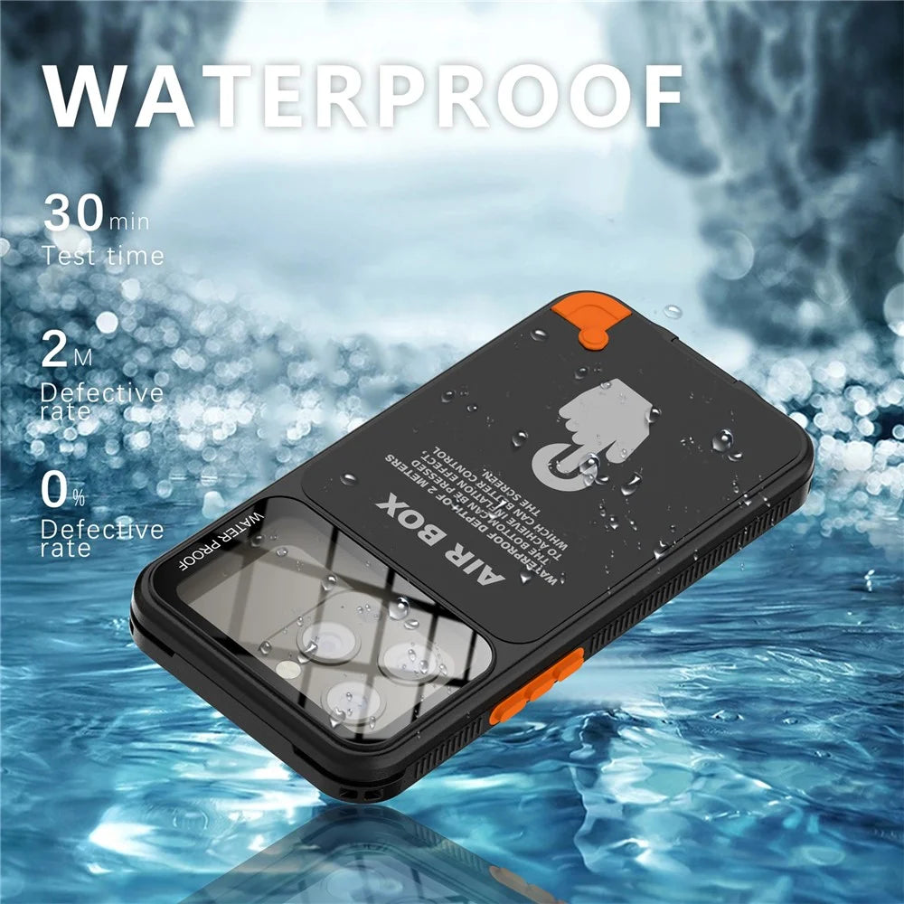 SHELLBOX Air Box Series For iPhone 15 Pro Waterproof Cover PC+TPU+PET Phone Case - Black - 5