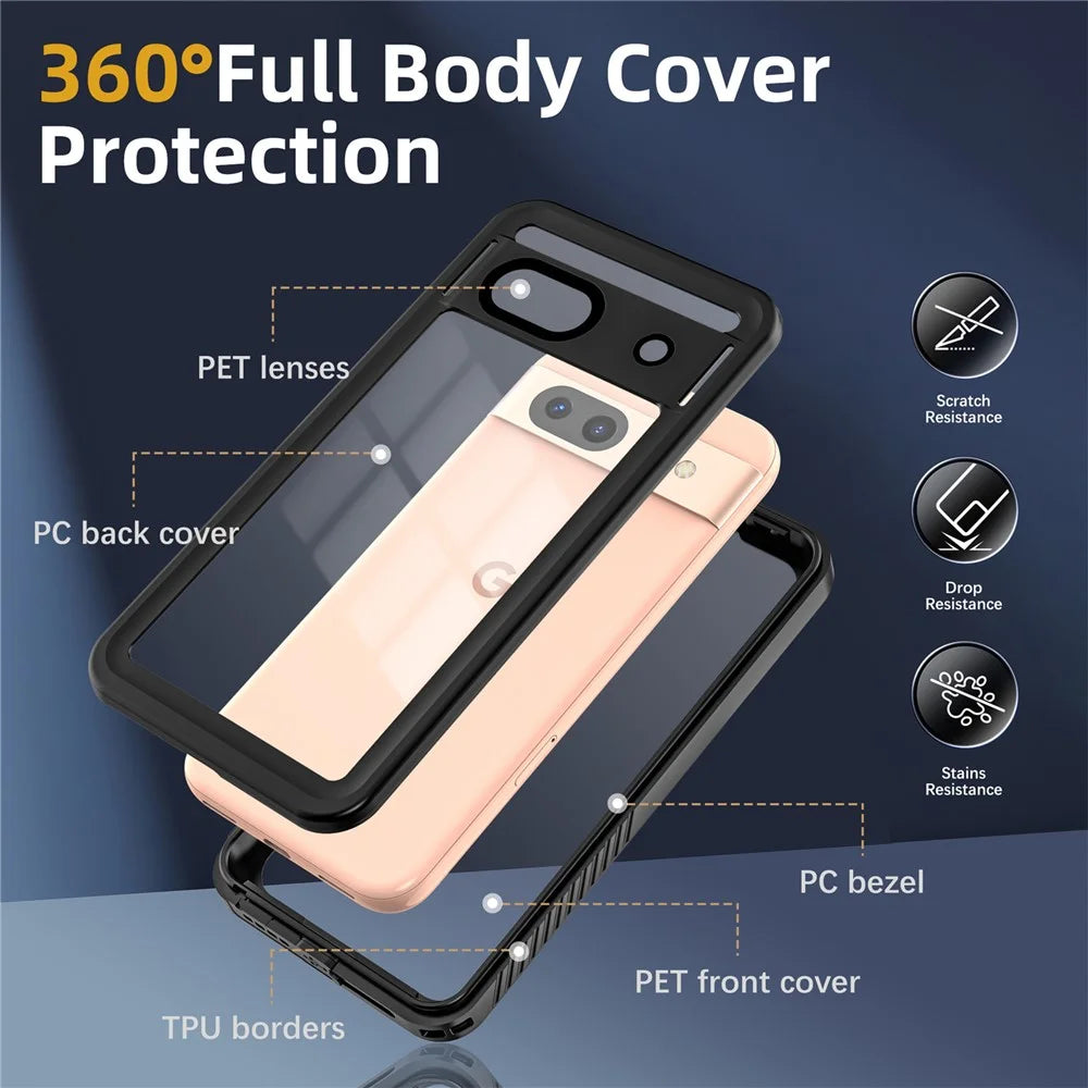 REDPEPPER FS Series For Google Pixel 8a IP68 Waterproof Case Clear Back Panel Cell Phone Cover - 7