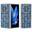 For vivo X Fold3 Case Mahjong Texture Genuine Cow Leather+PC Matte Edge Phone Cover - Blue - 1