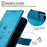 For iPhone 15 Pro Max Wallet Case Butterfly Flower Leather Phone Cover - Blue - 7