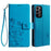 For Samsung Galaxy A23 4G / A23 5G (Global Version) Butterfly Flower Case PU Leather Phone Cover - Blue - 1