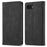 LC.IMEEKE For iPhone 17e / 16e Case Scratch-Proof Microfiber Leather Magnetic Closing Phone Cover - Black - 1