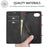 LC.IMEEKE For iPhone 17e / 16e Case Scratch-Proof Microfiber Leather Magnetic Closing Phone Cover - Black - 6