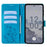 For Nokia X30 5G Case with Hand Strap Wallet Flip PU Leather Butterfly Flower Phone Cover - Blue - 2
