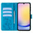 For Samsung Galaxy A72 5G / 4G Case Butterfly Flower PU Leather Cell Phone Shell Online Shopping   - Blue - 2