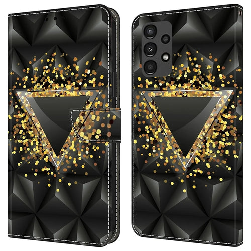 For Samsung Galaxy A13 5G / A13 4G Wallet Case Pattern Print Leather Phone Cover Mobile Accessories   - Rhombus - 1