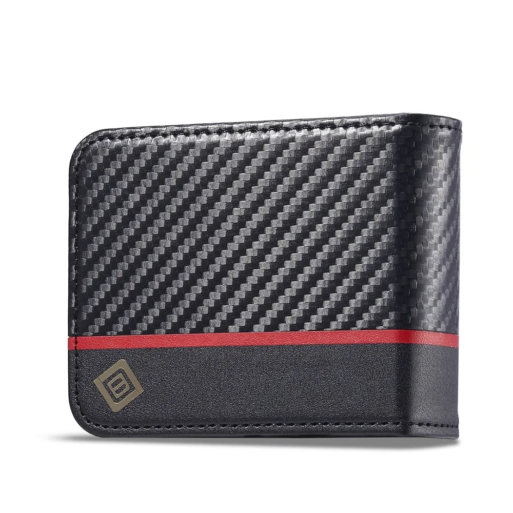 LC.IMEEKE For Samsung Galaxy Z Flip7 FE 5G / Z Flip6 5G Case Carbon Fiber Texture Card Holder Back Phone Cover - Vertical Stripe - 5