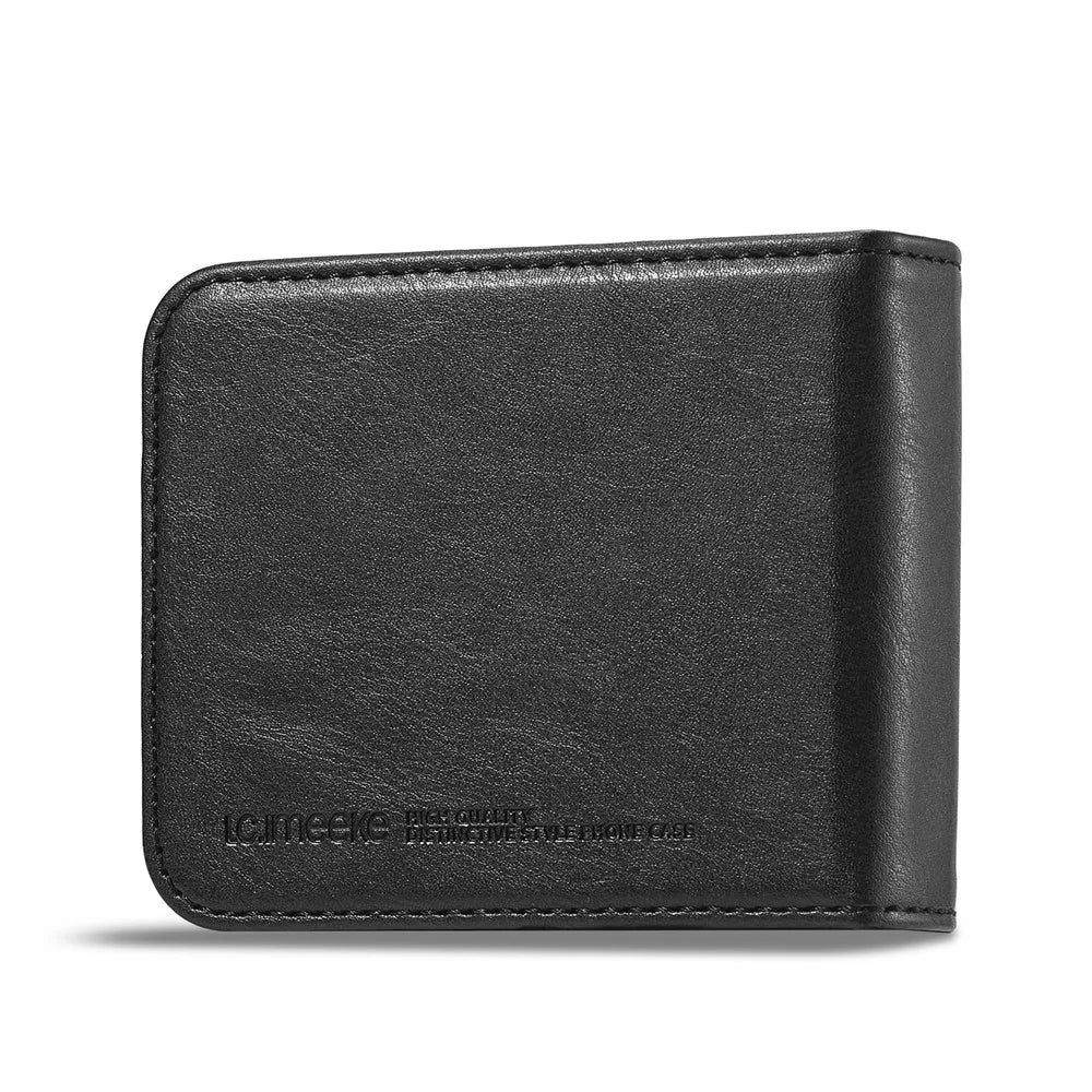 LC.IMEEKE For Samsung Galaxy Z Flip7 FE 5G / Z Flip6 5G Phone Case RFID Blocking Card Slot PU Leather Cover - Black - 5