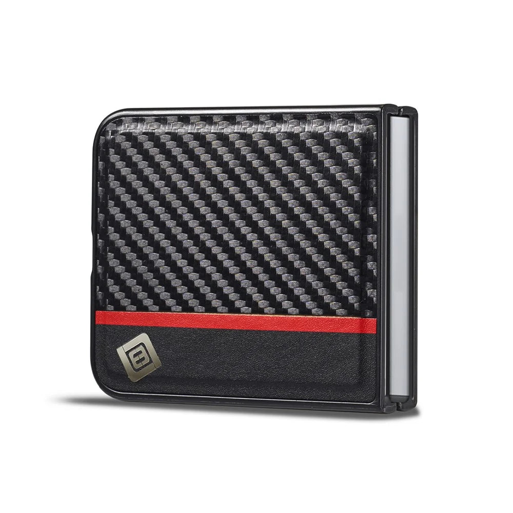 LC.IMEEKE For Samsung Galaxy Z Flip7 FE 5G / Z Flip6 5G Case Leather+EVA Carbon Fiber Textured Phone Cover - 6