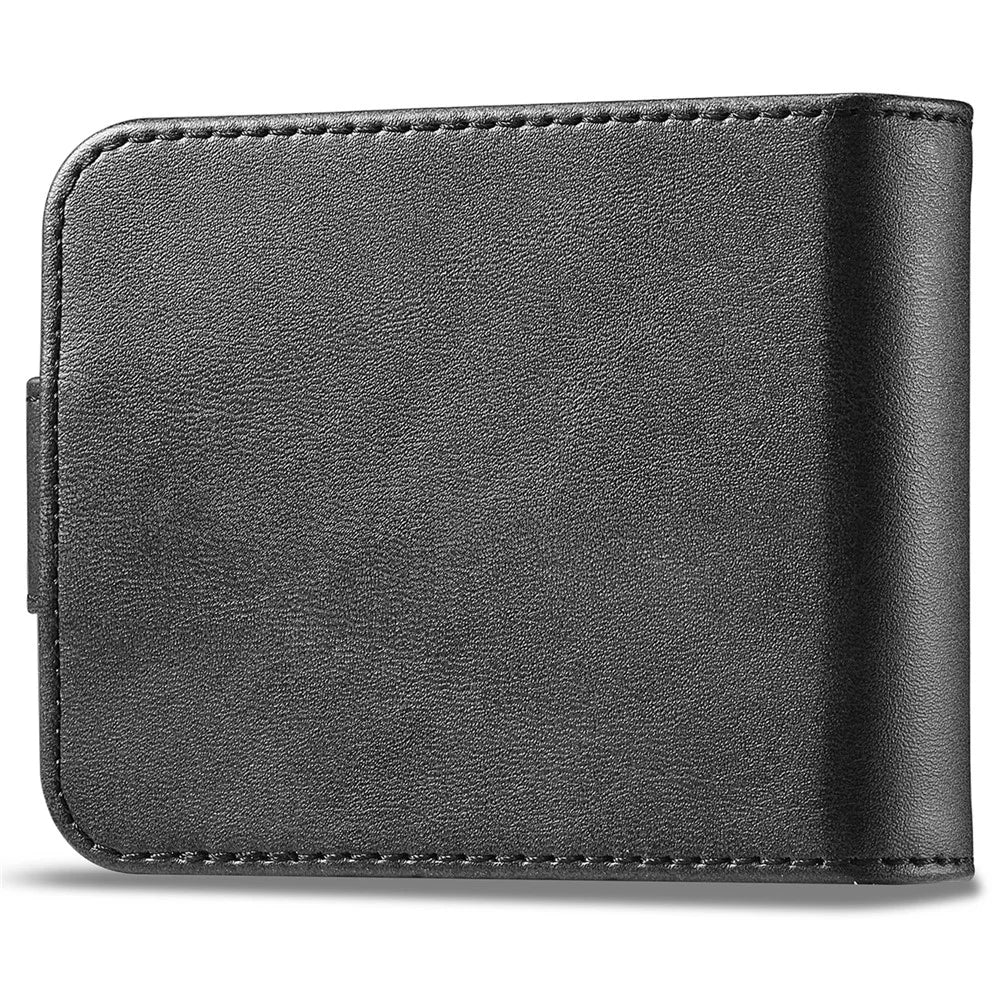 LC.IMEEKE For Samsung Galaxy Z Flip7 FE 5G / Z Flip6 5G Case Scratch-resistant Leather+PC Calf Texture Stand Phone Cover - Black - 7