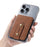 D21 Retro Texture Leather Card Bag Phone Back Magnetic Card Holder - Brown - 3