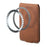 D21 Retro Texture Leather Card Bag Phone Back Magnetic Card Holder - Brown - 5