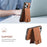 D21 Retro Texture Leather Card Bag Phone Back Magnetic Card Holder - Brown - 7